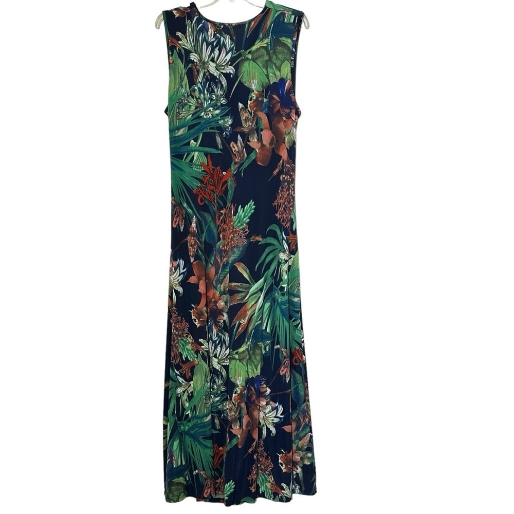 Soft Surroundings Navy Paradise Island Tropical Floral Maxi Dress - Picture 3 of 6
